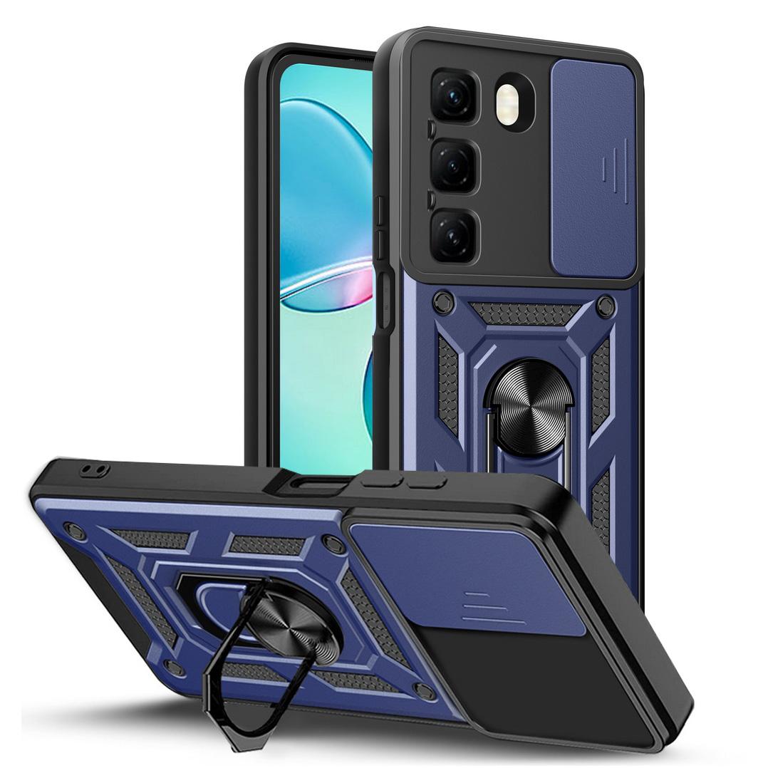 

Защитный чехол для камеры Infinix Hot 50 50i Hot 40 Pro 40i 30 Paly 30i 20 INFINIX Smart 8 Pro 8 + 7 Armor Hybrid Ring Back Cover Infinix Hot 20 4G синий