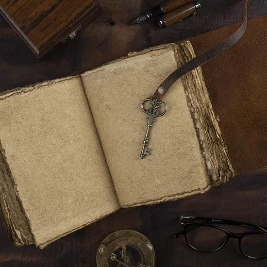 Leather Writing Diary Notebook – Unique Handmade Travel Journal with Embossed Design & Deckle Edge Paper