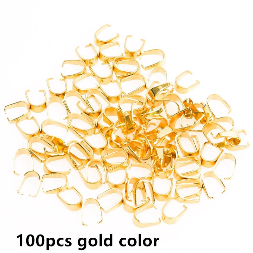 50/100x Stainless Steel Pinch Clip Clasp Bails For Jewelry Making Claw Clasps Melon Seed Buckle Connector Pendant Handmade Craft