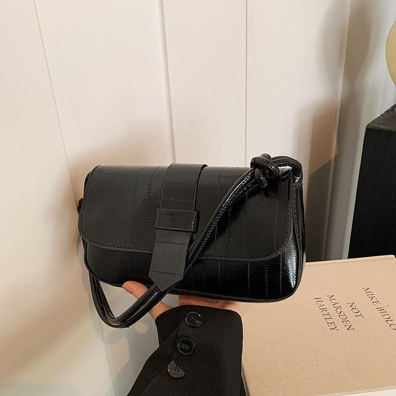 Elegant Simple Underarm Handbag Small Square Pu Bag For Summer Fashionable Looks чёрный