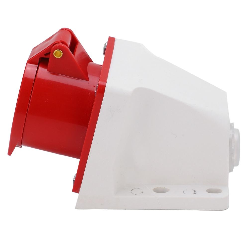 4 Pin 16A Industrial Power Connector 3Phase Surface Mounted Socket  Electrical Connection