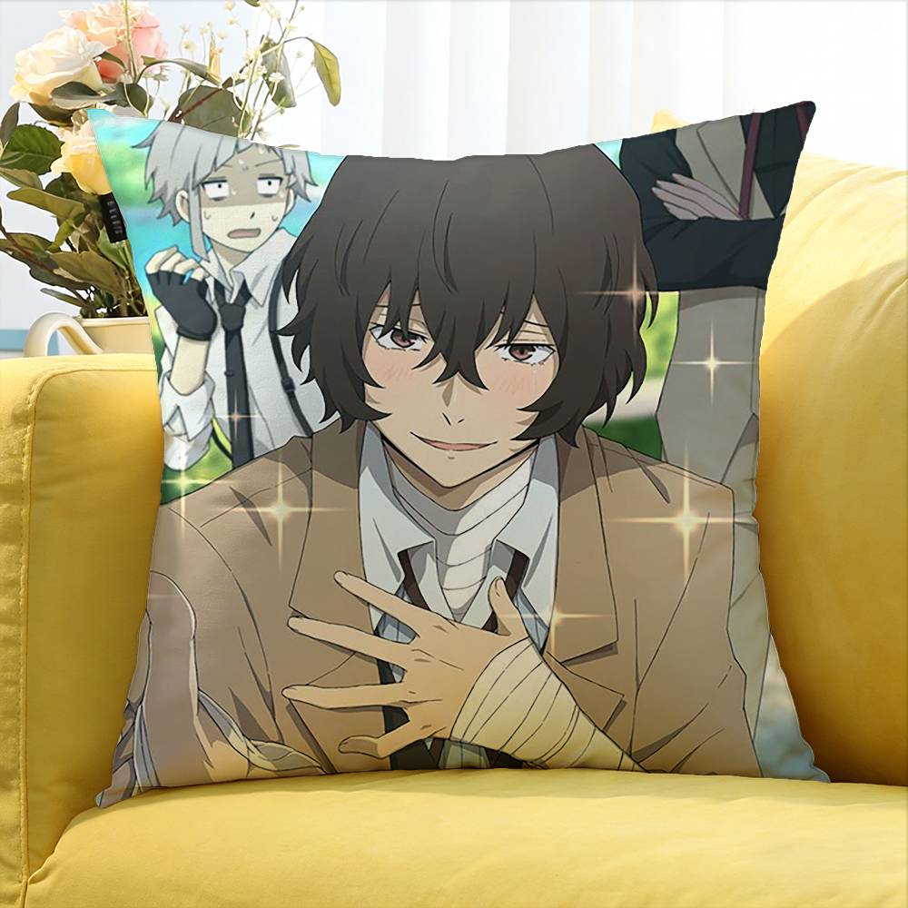 Bungo Stray Dogs O-Osamu D-Dazai   Various Sizes Square Pillow Case For Car Home Bedchamber Decor