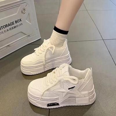 Fashion Luxury Women's Lightweight Fashion Versatile Casual Little White Shoes Women's Matsutake Thick Sole Sports Shoe Plus Size 40