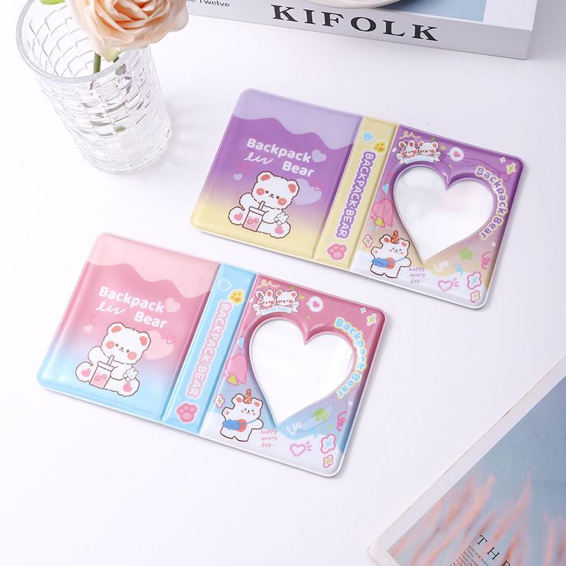 Cute Photo Album 3 Inch Love Heart Hollow Picture Storage Case Kpop Card Binder Name Card Book Photocard Holder 36 Pockets