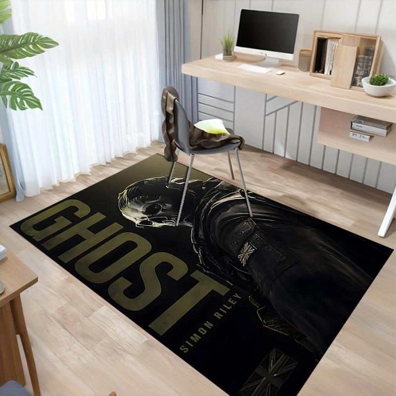 Simon Riley Ghost Skull Mask Carpet For Playroom Bedroom Living Room Sofa Home Decor Kids Game Area Rug Nonslip Floor Mat