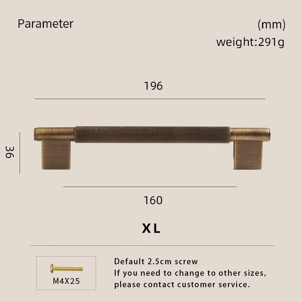 Dooroom Solid Brass Furniture Handles Knurled Cross Diamond Cut Pattern Modern Cabinet Refrigerator Door Pull Drawer Knobs