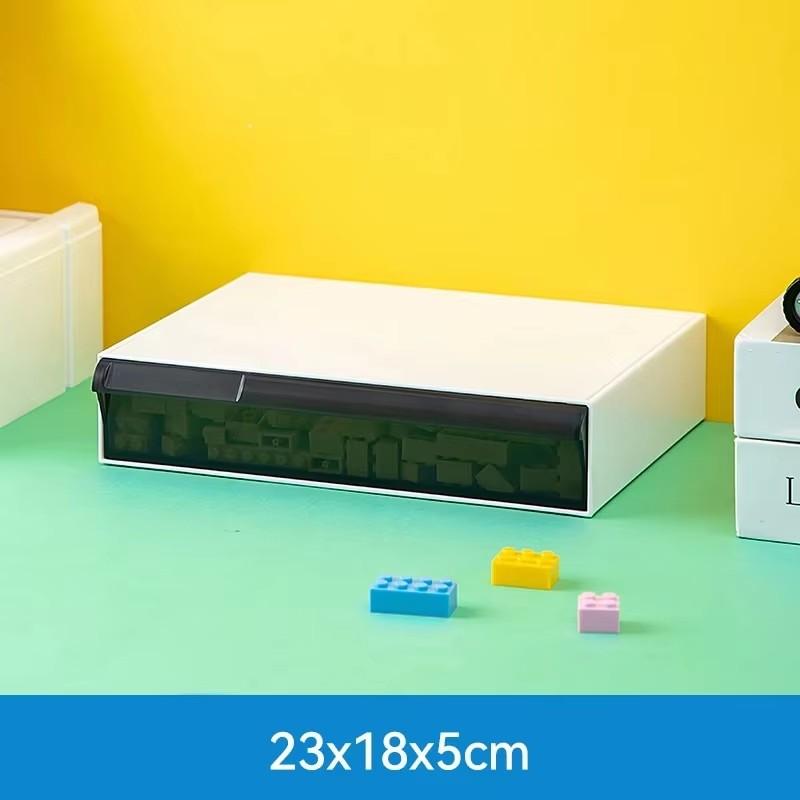 Stolní zásuvka Úložný box Stohovatelný organizér stavebních bloků Transparentní zásobníky na hračky Lego Sundries Koše na domácí kosmetiku