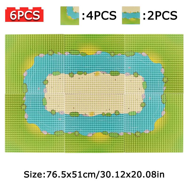 Non-Toxic River Ocean Pattern Building Block Base Plate Classic Building Bricks Board Parts Baseplates Block Accessories Kids Gift