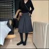 Pear-Shaped A-Line Wool Midi Skirt for Plus Size Women - Slimming, Hip-Covering, Autumn/Winter Fashion