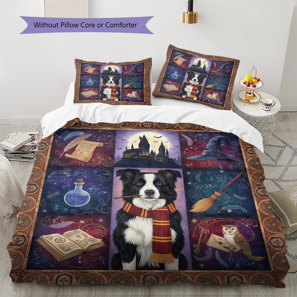 Cartoon Pattern Bedding Quilt Set Quilt Cover Pillowcase Home Decoration Birthday Gift (1 * duvet cover + 2 * pillowcase, without core)