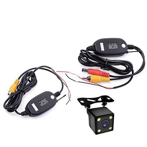 KUNFINE Rear Camera Rear Camera with 4 LED Lights, Visible at Night, RCA Output, Guideline Display, General Purpose, IP67 Waterproof