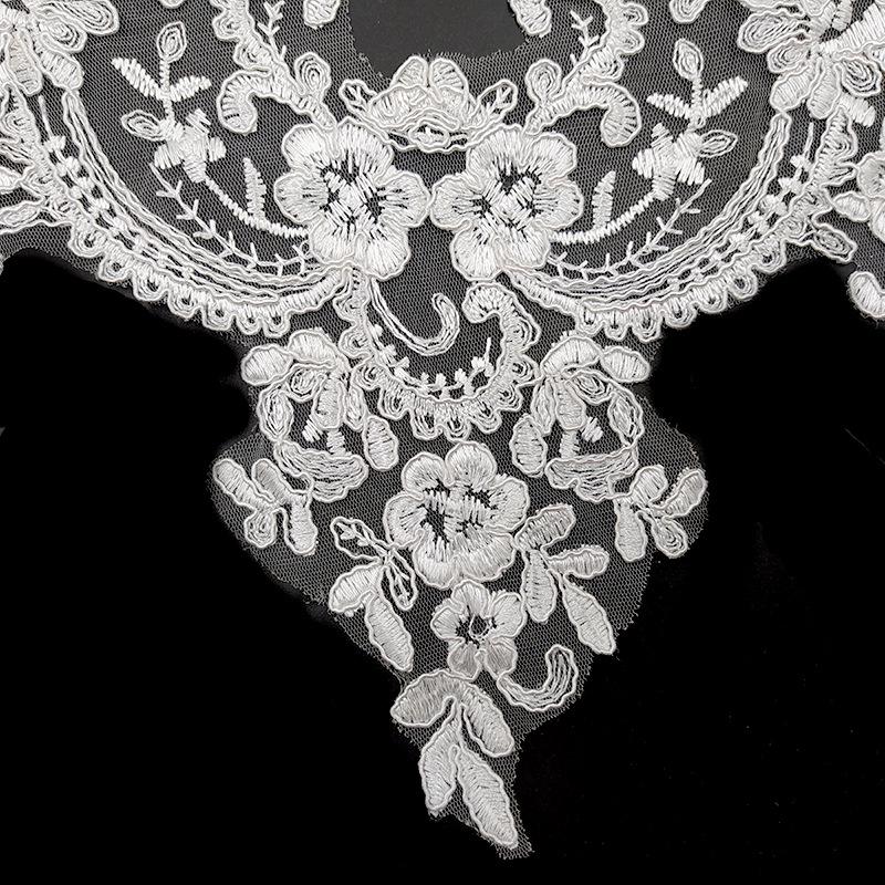 Embroidered Polyester Silk Detachable Collar for Wedding Dress Accessories