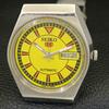 AUTOMATIC VINTAGE SEIKO 5 JAPAN 6309A MENS YELLOW COLOR DIAL WATCH A702725-1 R210-a702725