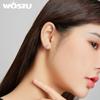 WOSTU 925 Sterling Silver Hypoallergenic Earrings Simple Geometric Triangle Cubic Zirconia Women Ear Buckles
