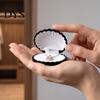 Small Ring Holder Velvet Shell Jewelry Box, Portable Travel Organizer Case, Soft Flannel Storage for Rings Earrings And Necklaces Compact Case