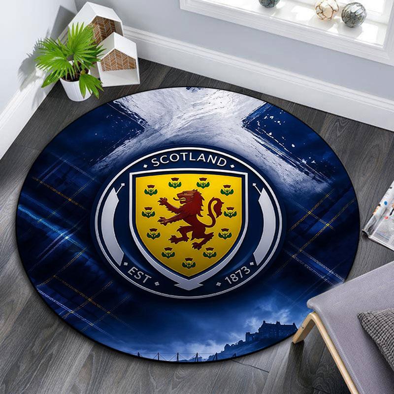 Scotland National Football Team,Round Area Rug,Carpet Rug for Living Room Bedroom Sofa Playroom Decor,Non-slip Floor Mat