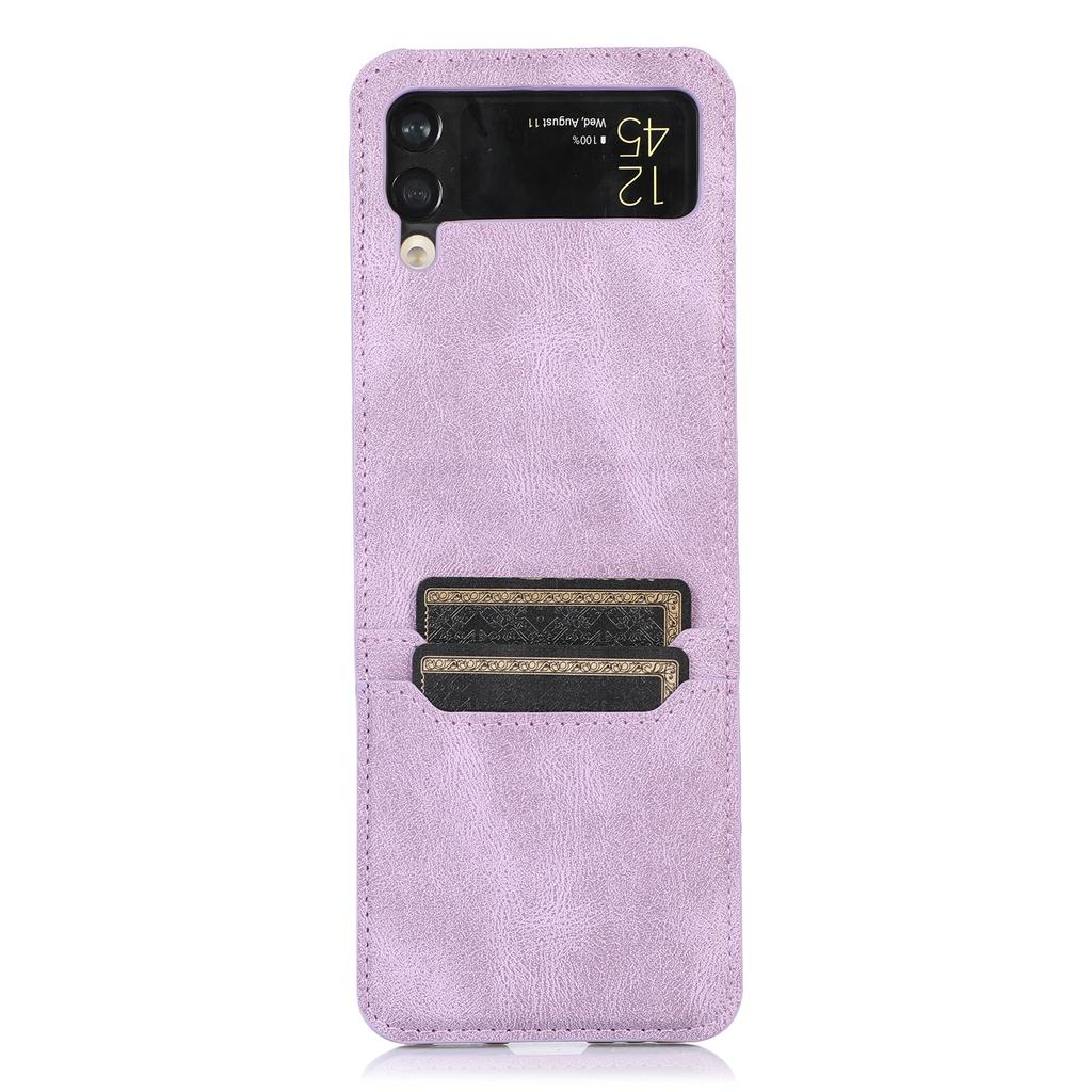 Étui Fin en Cuir de Luxe pour Samsung Galaxy Z Flip 6 5 4 3 5G Flip3 Anti-choc Emplacement Cartes Housse de Protection Téléphone Coque Affaires