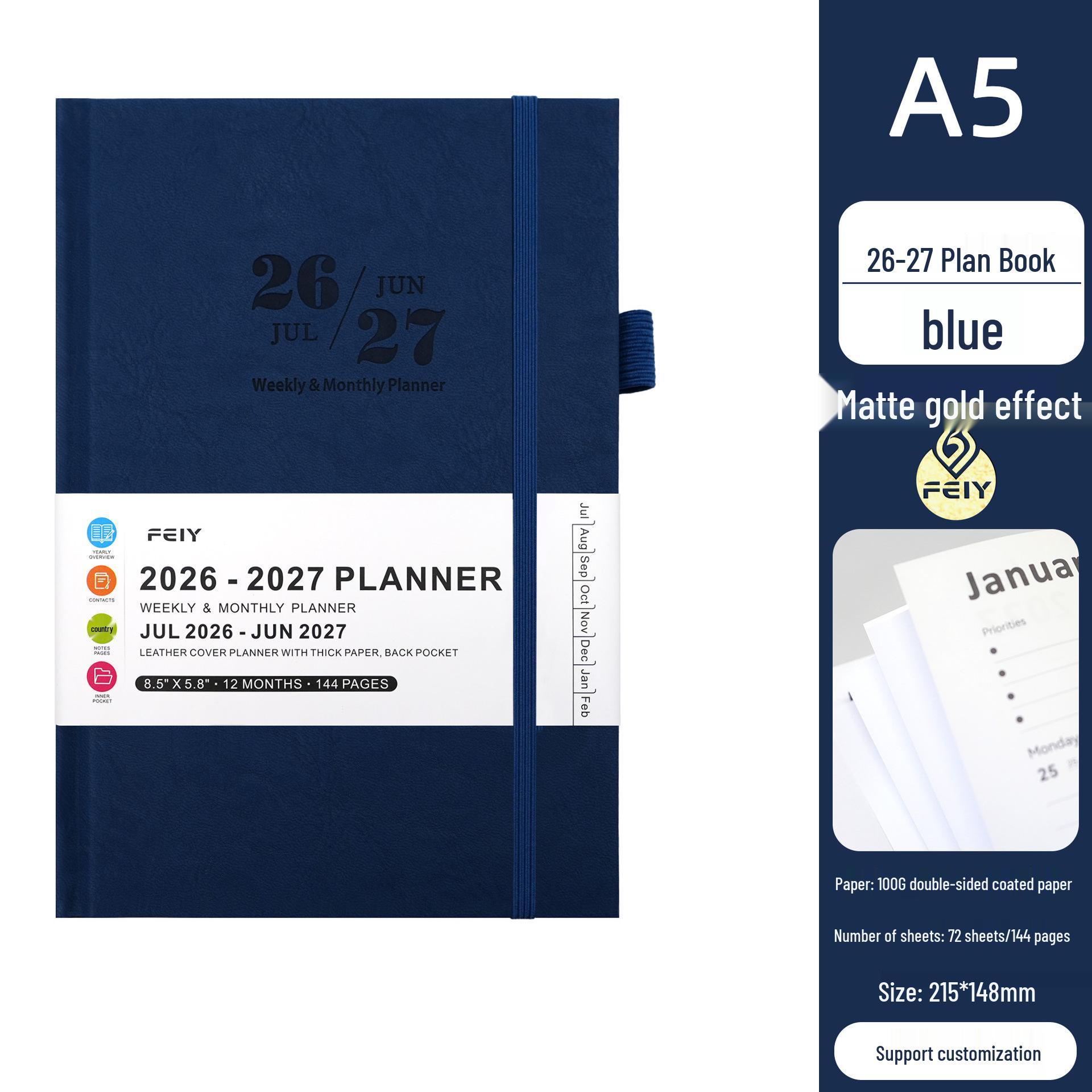 A5 English Diary 2026-2027 with Letter Markers Planner - Customizable and In Stock A5