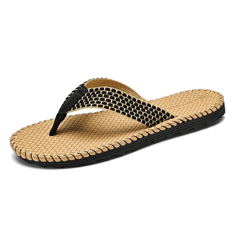 

Flip-flops men s 2025 summer new outer wear flat bottom non-slip home leisure beach wear-resistant rubber casual shoes 45