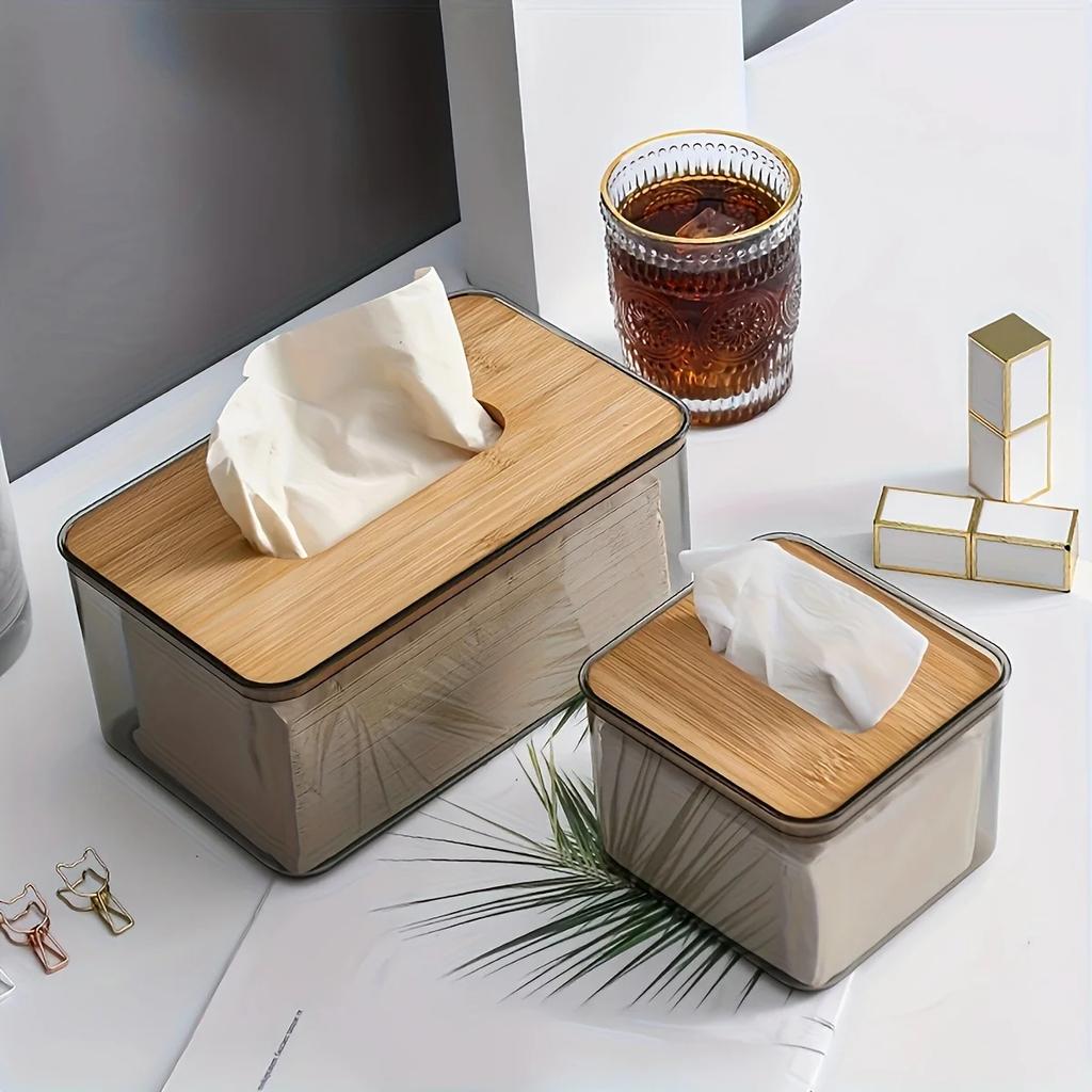 1pc, Tissue Box Holder, Desktop Tissue Holder Tissue Box Cover Clear Tissue Box,  Creative Tissue Box For Home
