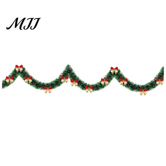 Red Bow Xmas Ornament Christmas Tinsel Garland with Bows, 78.7 Inch Metallic Twisted Hanging Durable Faux Plant for Fireplace, Mantel, Staircase,