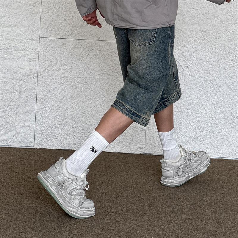 inner height increase cm dissolving shoes men's and women's Guochao dreadlocks niche bread shoes polished and old couple board shoes tide