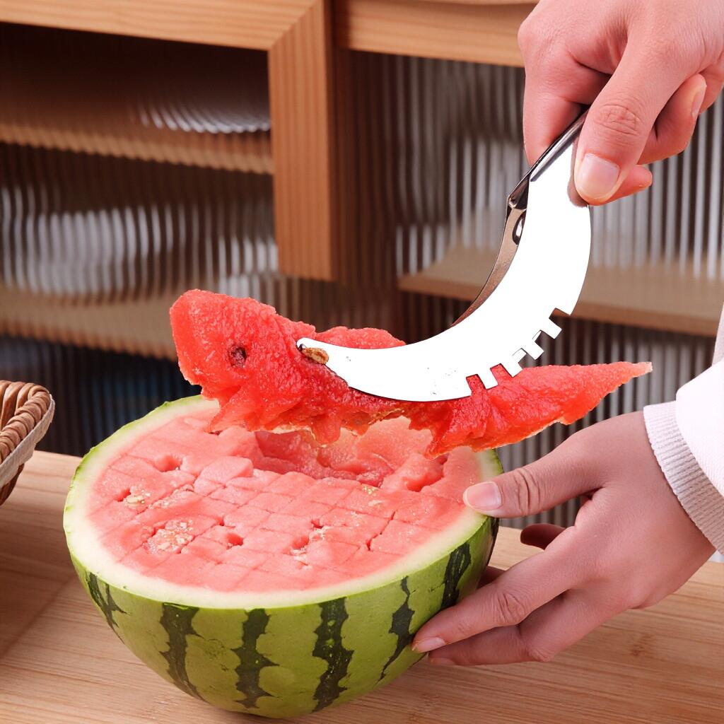 Stainless Steel Watermelon Artifact Slicing Knife Watermelon Clip Multifunctional Fruit And Vegetable Tools Kitchen Accessories