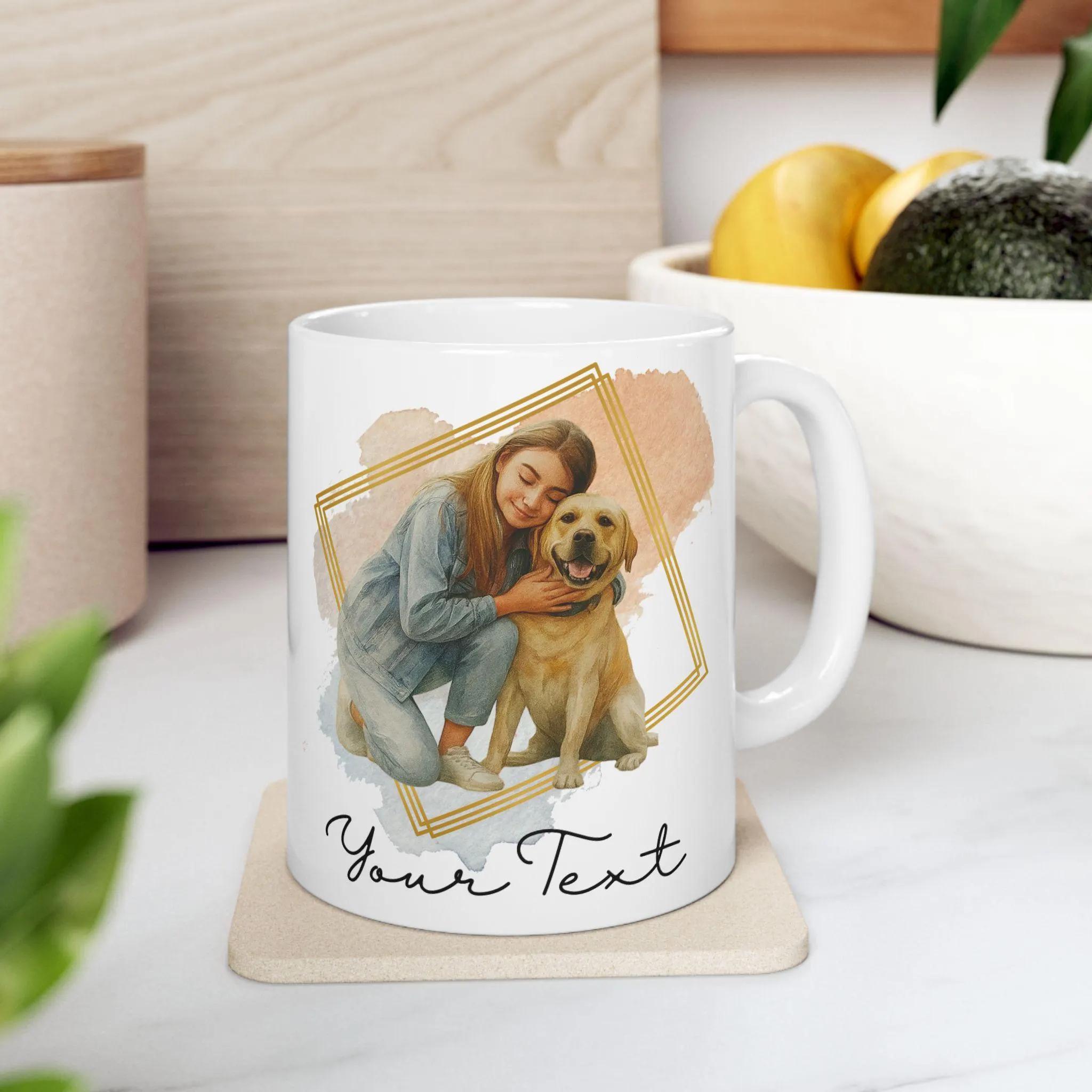 

11oz Custom Pet Design Mug Personalized Pet Photo Cup Durable Animal Image Drinkware for Coffee Tea Hot Drinks Daily Art Design 11oz