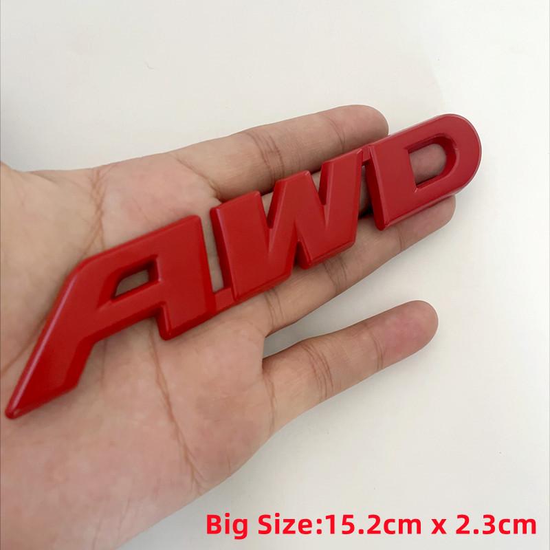 3D Metal AWD Logo Car Styling Chrome Rear Sticker Tail Emblem Badge Decal For Toyota Impreza Subaru Honda 4X4 Off Road SUV 4WD