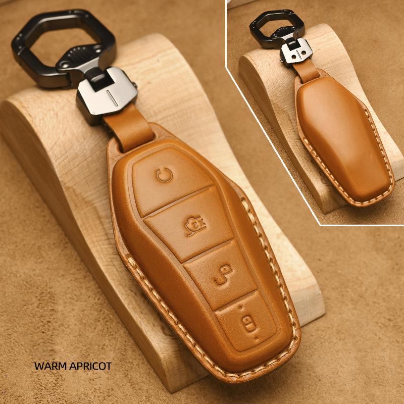 Leather Car Remote Key Fob Cover Key Fob Case For Byd Atto 3 Han Ev Dolphin