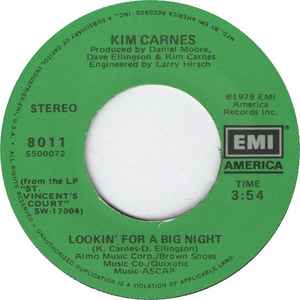 

7inch Record KIM CARNES - It Hurts So Bad 8011 EMI America 1979 US Rock Used