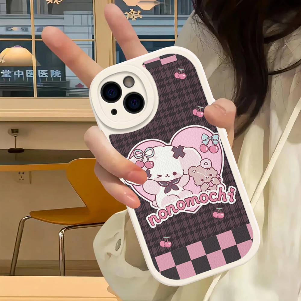 

Popular Cute Dog N-Nonomochi Logo Phone Case For IPhone 16 15 14 13 12 11 Pro Max Plus Leather Soft Cover iphone XS