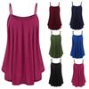 Women's Plus Size Color Sleeveless Ruffle Hem Large Loose Sexy Cami Tops