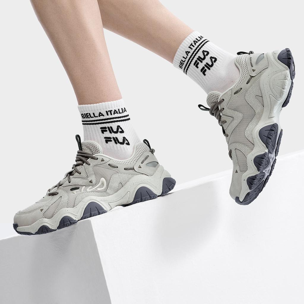 Fila Cat Paw Fabric Synthetic Leather 4.0 Sports Round Toe Lace-Up Low-Top Casual Shoes Men Casual Shoes Gray F12M322107FGM