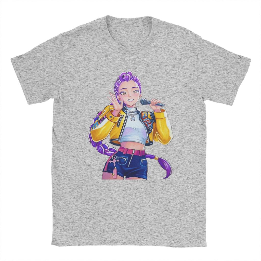 Funny KPop Demon Hunters Fan Art Rumi T-Shirts for Men O Neck Pure Cotton T Shirt Short Sleeve Tee Shirt New Arrival Clothing