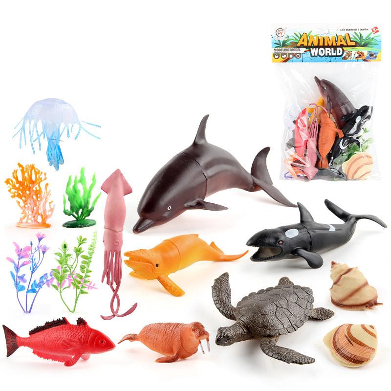 Vibrant Pvc Miniature Ocean Life Figurines Dolphin Seahorse Octopus And Lobster