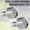 92MF 2Pcs Stainless Steel Power Washer Shower Nozzle 1/4inch Quick Connection Sprinkler For Car Washing And Garden Watering