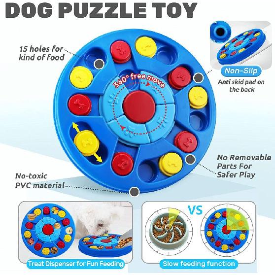 Dog Puzzle Toys Interactive Puzzle Game Dog Toy for Smart Dogs IQ Stimulation Treat Puzzle Toy for Dogs Treat Training,Puzzle Slow Feeder to Aid Pets