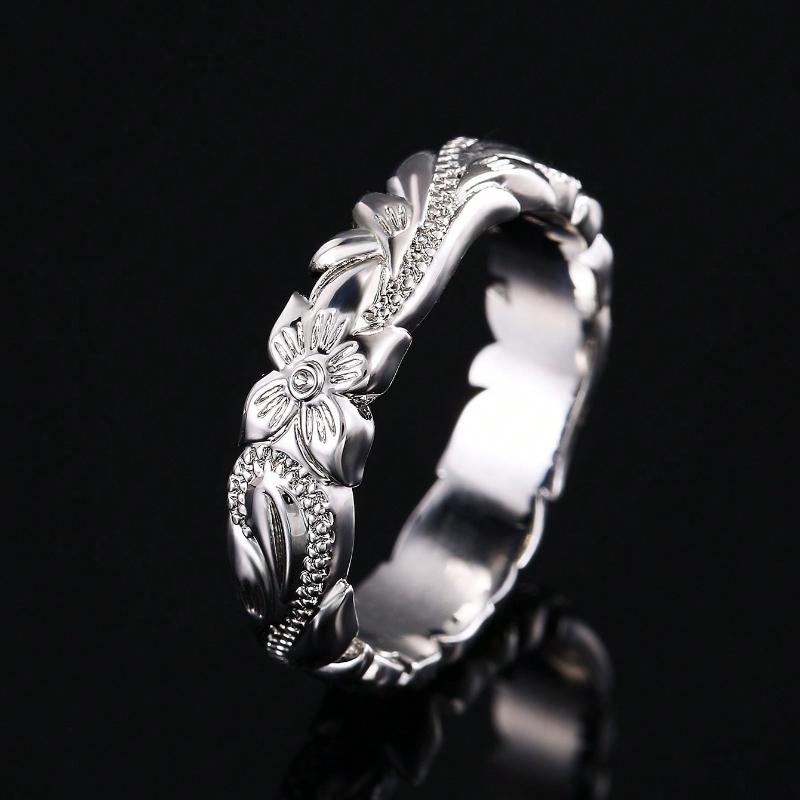 1 PC Elegant Flower Ring For Women For Valentine's Day Gift Wedding Engagement Anniversary Party Band Jewelry Valentines,Mom,Mother,Mother's Day,Gift