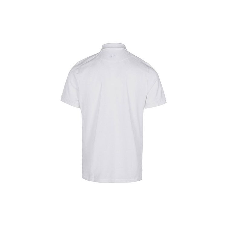Nike Embroidered Logo Solid Color Half Button Polo Shirt Men Tops White DB3264-100