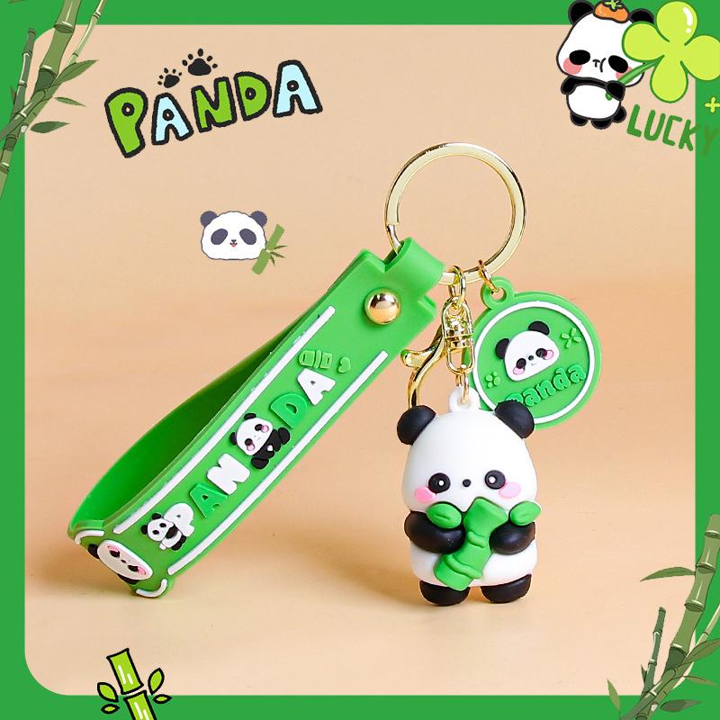 Novelty Creative Cute Panda Keychain Pendant  Funny Car Keyring Exquisite Kawaii Backpack Decoration Accessories Gifts
