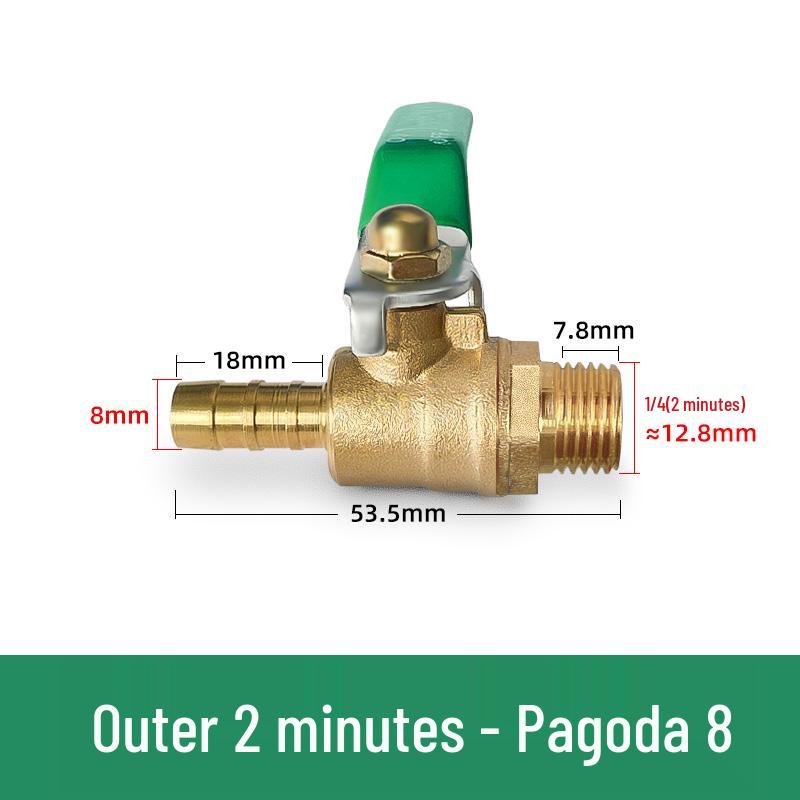 Copper DN20 Thickened Water Valve, Internal/External Thread, Pneumatic Ball Switch, 2-Point One-Piece Design