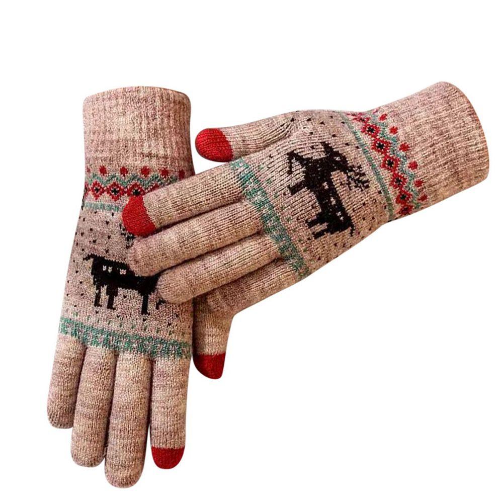 Stretch Women Men Ridding Couple Gloves Knit Mittens Christmas Gloves Winter Gloves