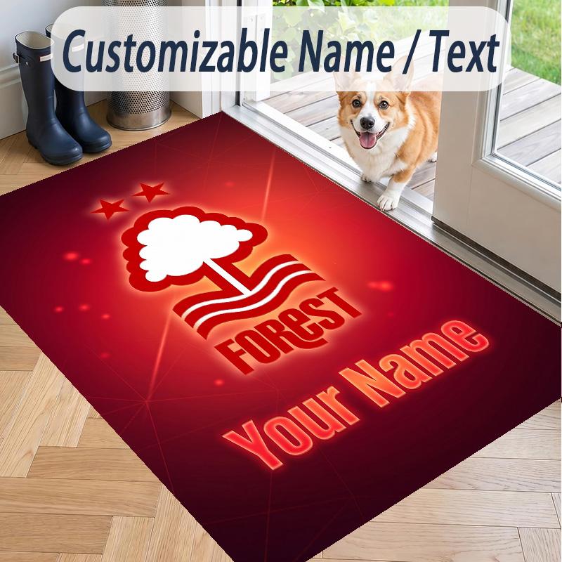 Custom Text Printed Rug Nottingham Forest FC Non Slip Floor Carpet For Home Room Decor