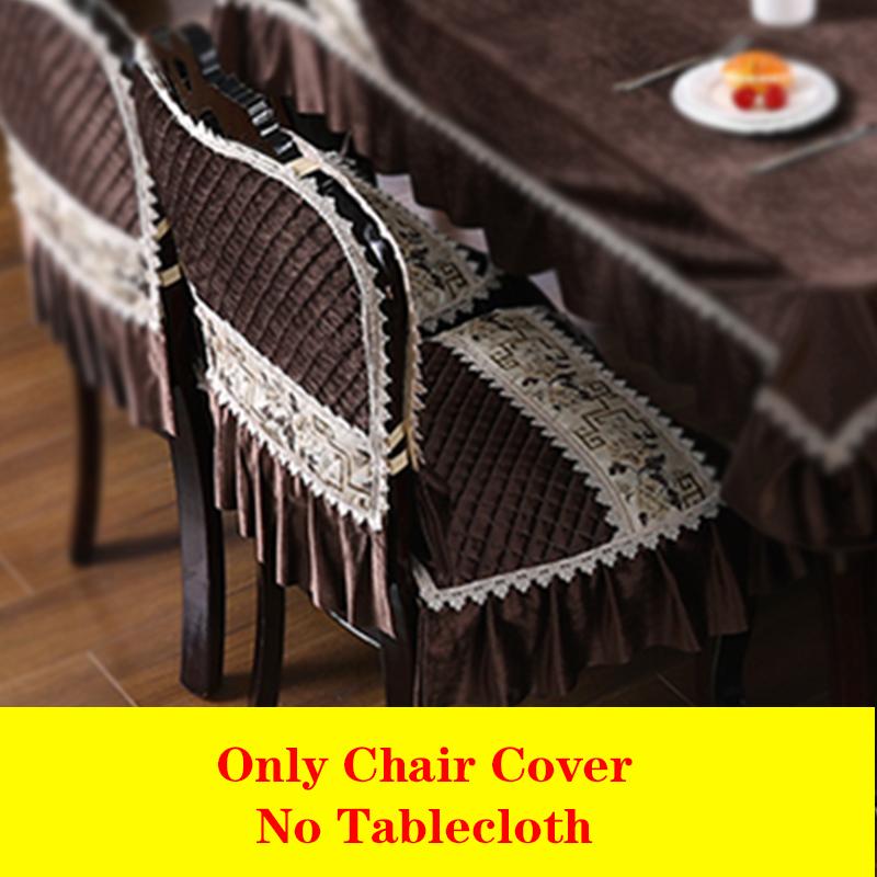 Capa de almofada para cadeira de luxo europeia leve, toalha de mesa, almofada para cadeira de jantar, capa de mesa para casa, capa de cadeira de elastano, jacquard, vermelho, 1 peça