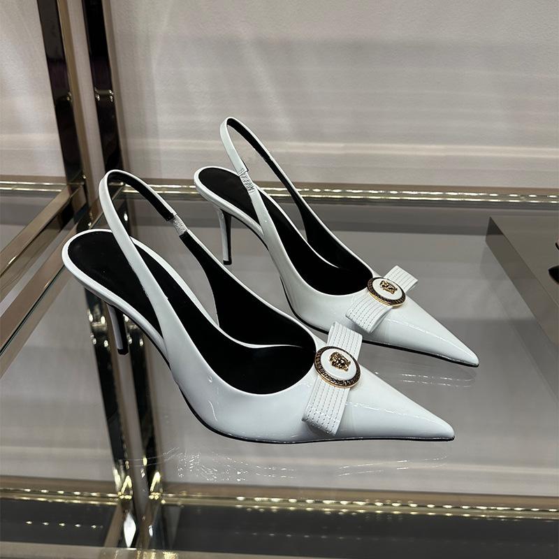 Fashion Handmade Slim Heel High Heels Women Size 32-45 French Style Pointed Toe Bow Low Cut Boutique Shoes Summer
