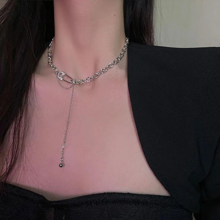 Spice Girls Sweet Cool Cosmic Opal Artificial Pearl Necklace Female Tide Double Layer Stacked Wearing Love Hip Hop Collarbone Chain