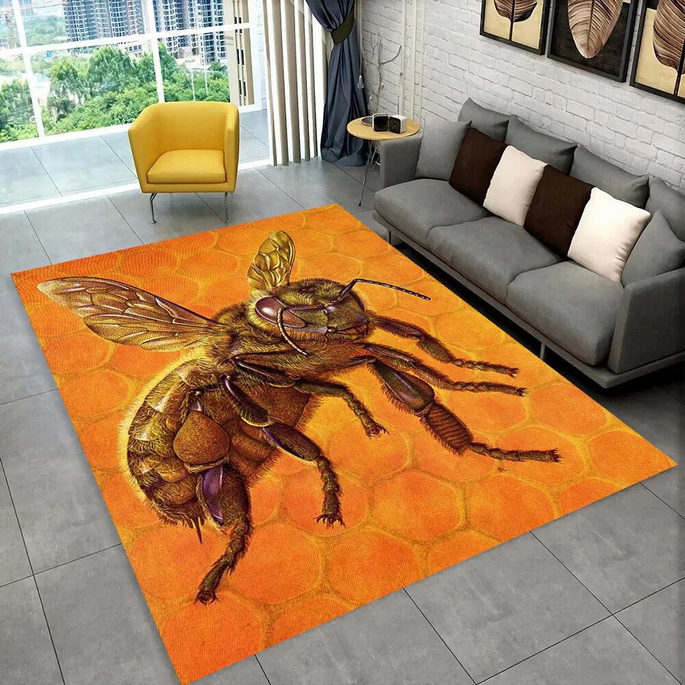 

3D Honey Bee Cartoon Rug Non-slip Floor Mat for Kids Playroom Living Room Bedroom Home Decor Gift 40x60cm16x24in-A23499