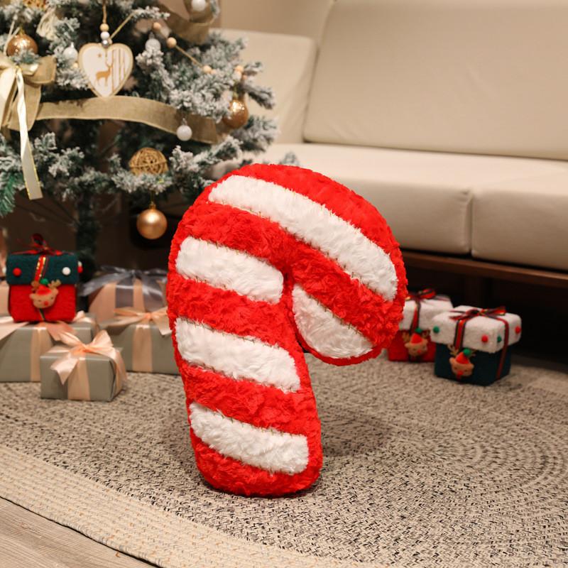 Christmas Theme Deer Bell Gingerbread Man Santa Claus Plush Doll Toy Pillow For Holiday Decor And Kids Gift