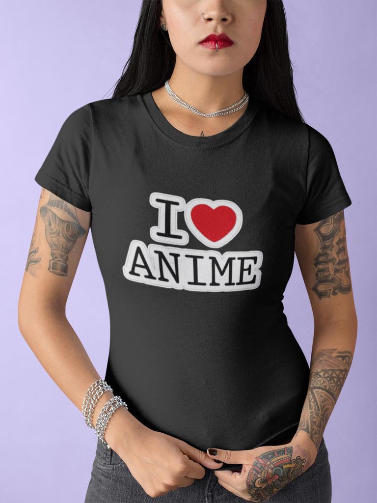 Asian I Love Anime I Love Anime T-Shirt Mens Womens Tees Top Womens Manga Lover Geek Otaku Saying
